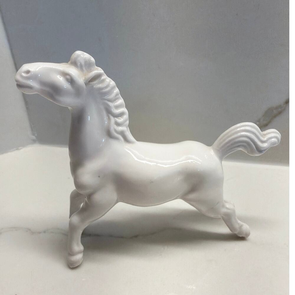 Vintage Blanc de Chine Horse Figurine - Chinese Export Porcelain, 1950s
